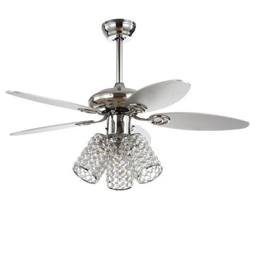 Kris 42" Crystal LED Ceiling Fan With Remote - JONATHAN Y